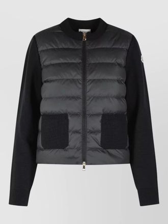 Moncler tricot virgin wool quilted cardigan jacket