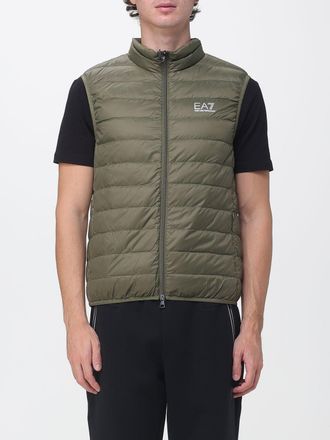 Emporio Armani Quilted and Padded Nylon Vest with High Neck and Two-Way Zip Closure