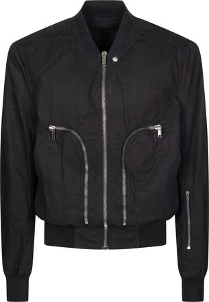 Rick Owens Bauhaus Flight Cropped Ribbed Details Bomber Jacket