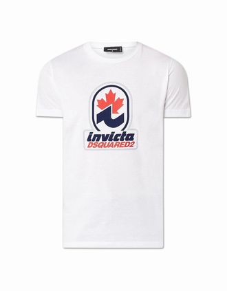 Dsquared2 Mens Mens White Dsquared2 Invicta Cigarette Print T-Shirt - Size: 36