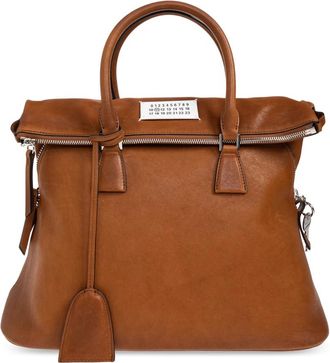 Maison Margiela 5AC Medium Handbag - Heren - Handtassen - Bruin - ONE Size - Leer - Tassen