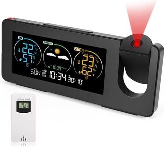 OEM Estaci&oacute;n Meteorol&oacute;gica Inal&aacute;mbrica Para Interiores Y Exteriores, Term&oacute;metro E Higr&oacute;metro Con Proyecci&oacute;n, Sensor, Pron&oacute;stico Del Tiempo, Alarma, Fecha 