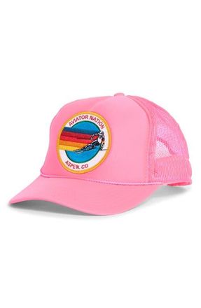 Aviator Nation Signature as Vintage Low Rise Trucker Hat in Neon Pink at Nordstrom