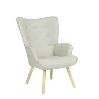 Muemue Sill&oacute;n mecedora patas madera beige 96x66x74cm