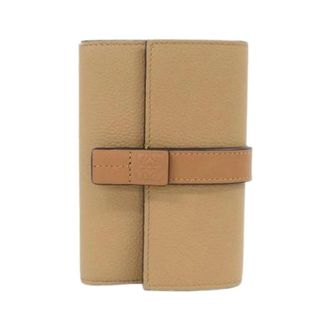 Loewe Pre-owned Tri-fold Portemonnee - Dames - Pre-owned - Beige - Maat: ONE Size Leer