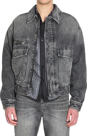 Versace Grey Relaxed Denim Jacket