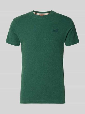 Superdry Regular Fit T-Shirt mit Logo-Stitching in Bottle, Gr&ouml;&szlig;e XXXL