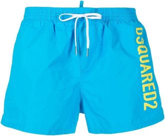 Dsquared2 logo-print detail swim shorts - men - Polyamide - 50 - Blue