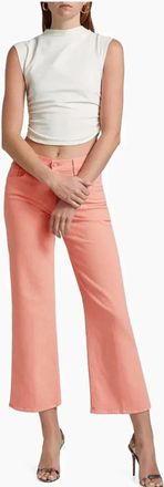 Mother Mid Rise Maven Wide Leg Jeans In Peach