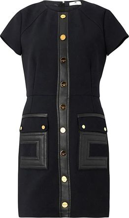 Elisabetta Franchi Abito in doppio cr&ecirc;pe con dett - Dames - Korte kleedjes - Zwart - S - Kleedjes