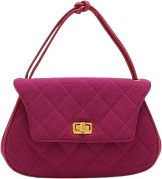 Chanel Pre-owned Matelasse Katoenen Handtas - Dames - Vintage Handtas - Paars - ONE Size - Katoen - Vintage