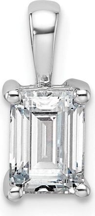Diamond2Deal 14k White Gold 1 Ct Emerald Cut Lab Grown Diamond Pendant