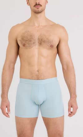 Saxx Smooth Luxe Micro Modal Boxer Briefs in Blue Fog at Nordstrom, Size Xx-Large