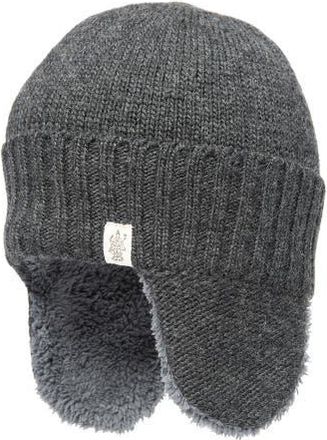 Nirvanna Designs Rib Band Earflap Hat in Charcoal at Nordstrom, Size Medium