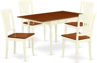 East West Furniture Dining Room Set Buttermilk & Cherry, MZAV5-WHI-W