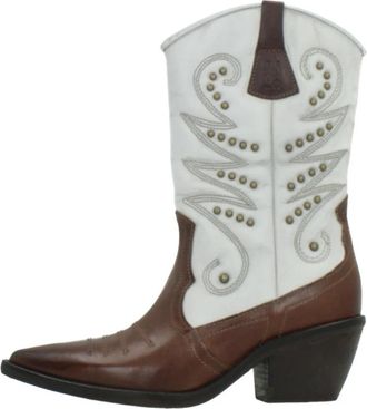 A.S.98 Western Style Cowboy Boots - Dames - Cowboylaarzen - Bruin - 38 EU - Schoenen