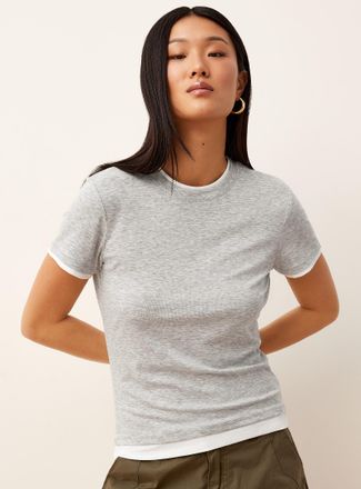 Kuwalla Womens Overlaid effect supple T-shirt