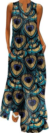 Generic Beach Wear for Womens UK Womens Casual Summer Dresses Women Casual V Plus Dress Sleeveless Size Daily Print Maxi Neck Vintage Womens Dress Summer Ladi