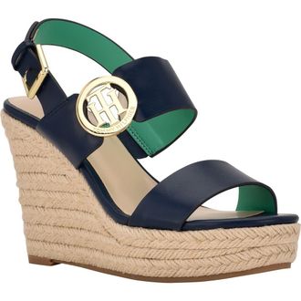 Tommy Hilfiger Kahdy Espadrille Wedge Sandal in Dark Blue 400 at Nordstrom Rack, Size 5.5