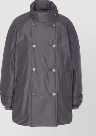 Brunello Cucinelli double-breasted high neck down jacket