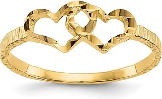 Diamond2Deal 14k Yellow Gold Heart Ring