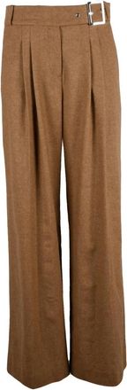 Karl Lagerfeld Wijde broek - Dames - Wijde Broeken - Bruin - S - Wol - Broeken
