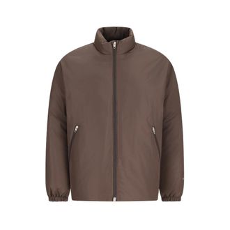 Jil Sander Down Blouson 22 W Logo - Heren - Jassen - Bruin - Maat: M Zijde