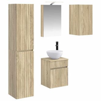 vidaXL Juego De Muebles De Ba&ntilde;o 5 Pcs Roble Sonoma 40 X 10,5 X 60,5 Cm Vidaxl