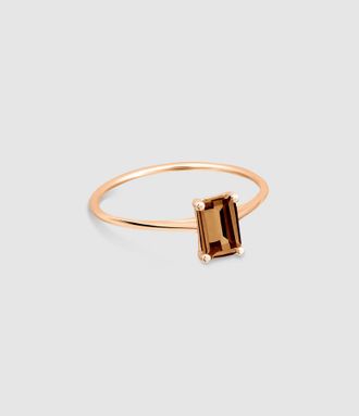 Ginette NY Bague Mini Cocktail Quartz Fumé
