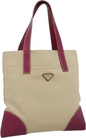 Prada Pre-owned Tote Bags, female, Beige, Size: ONE SIZE Pre-owned Vintage Tote Bag