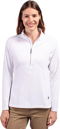 Cutter & Buck Adapt Eco Knit Stretch Recycled Womens Half Zip Pullover Jacket