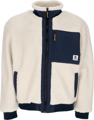 Element Sherpa Jack met Hoge Hals Rits - Heren - Fleece jassen - Beige - XL - Polyester - Fitness