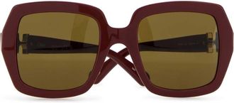 Chlo&eacute; Womens Acetate Square-Frame Sunglasses Burgundy