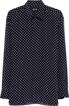 Tom Ford Camicia con motivo paisley - Blu