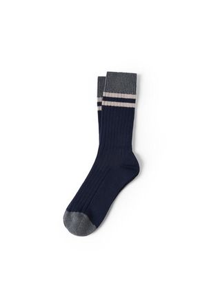 Brunello Cucinelli Cotton socks with stripes in Navy Blue at Nordstrom, Size Xx-Large Eu