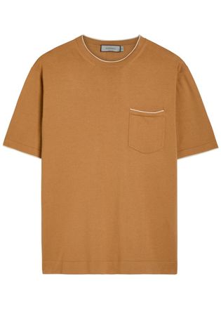 Canali Cotton and Silk-blend T-shirt - Camel - 54 (IT54 / Xxl)