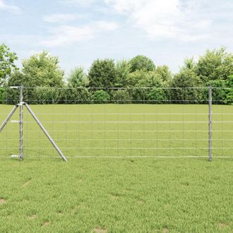 Berkfield Home Field Fence 0.8x50 m Galvanised Steel in Silver