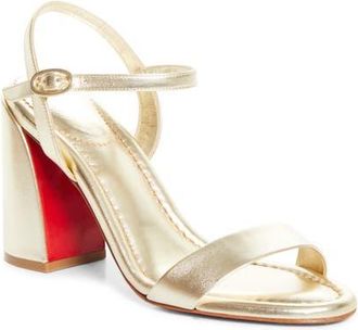 Christian Louboutin Miss Jane Sandal in G306 Platine/lin Platine at Nordstrom, Size 35.5