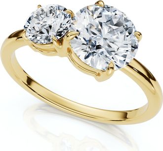 Pompeii3 1 1/2Ct Two Stone Toi Et Moi Diamond Ring 14k Gold or Pt Lab Grown