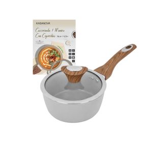 KASANOVA Casseruola 16 cm antiaderente ceramico 1 manico New Ceramic grigio