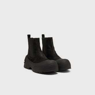 Diesel D-Donald-Chelsea boots in waxed suede and rubber - Boots - Man - Black