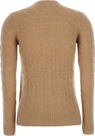 Polo Ralph Lauren Womens V-Neck Sweater Kimberly Beige Wool Cashmere Tops Top