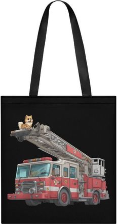 Generic Fire Truck Tote Bag for Women Men Shoulder Bags Purses Pouch Handbags