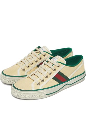 Gucci 1977 Web-stripe sneakers - women - Canvas/Fabric/Rubber - 38.5 - Neutrals