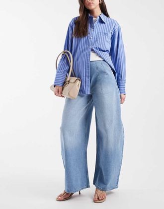 Asos Pantaloni bombati oversize-Blu