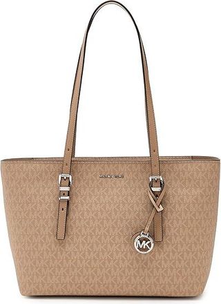 Michael Kors Quinn Medium East West Top Zip Tote Handbags Peanut
