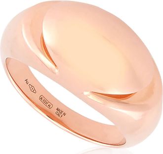 Bulgari Cabochon 18 Kt Rose Gold Ring, Size 55