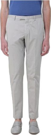 Pantaloni Torino Stretch Katoenen Chino Broek - Heren - Broeken - Wit - Maat: L Katoen