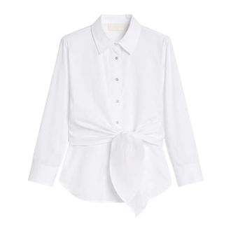 iBlues Shirts, female, White, Size: L Knot-Front Poplin Shirt