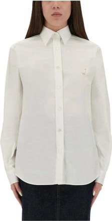 Moschino Katoenen Poplin Shirt - Dames - Blouses & Shirts - Wit - Maat: M Katoen